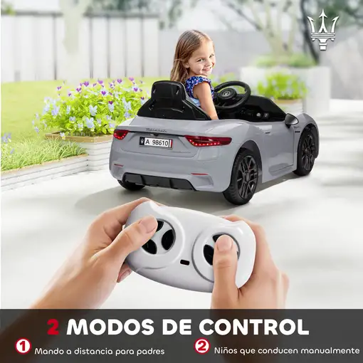 Coche Eléctrico para Niños Maserati Gran Turismo Folgore Gris AIYAPLAY