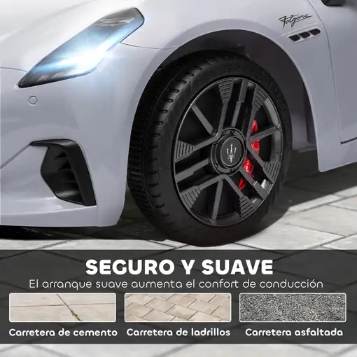 Coche Eléctrico para Niños Maserati Gran Turismo Folgore Gris AIYAPLAY