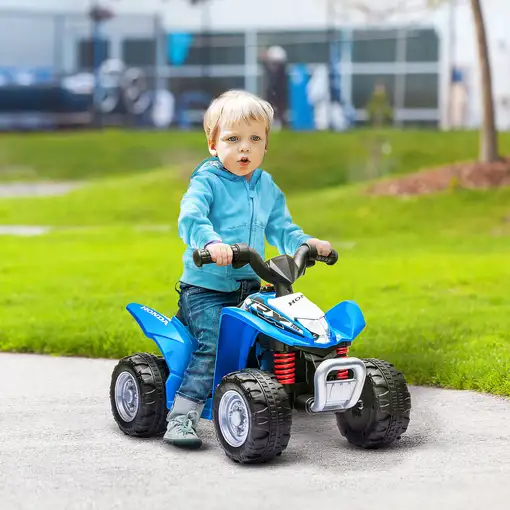 Quad Eléctrico 6V para Niños 18-36 Meses Faros 65,5x38,5x43,5 cm Azul AIYAPLAY