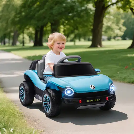 Coche Eléctrico para Niños de +3 Años Volkswagen E-Buggy Azul AIYAPLAY