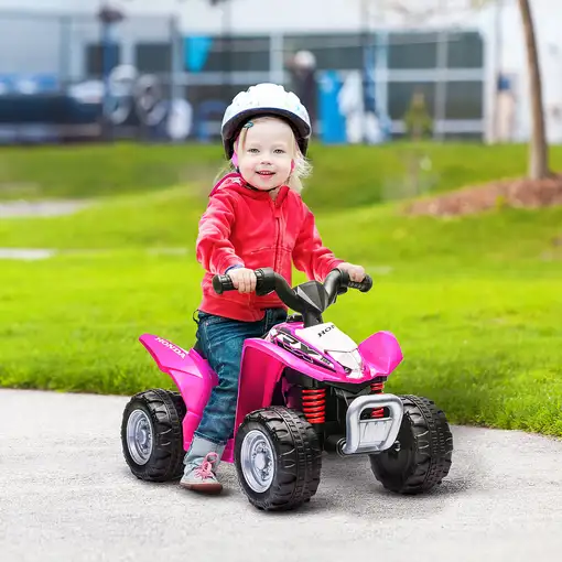 Quad Eléctrico 6V para Niños 18-36 Meses Faros 65,5x38,5x43,5 cm Rosa AIYAPLAY