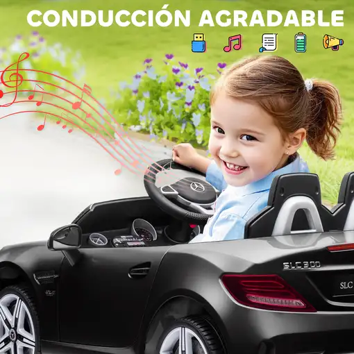 Coche Eléctrico para Niños de +3 Años Mercedes SLC 300 Negro AIYAPLAY