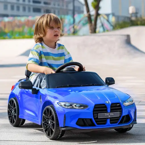 Coche Eléctrico para Niños BMW M4 con Mando a Distancia Azul AIYAPLAY