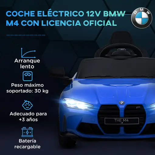 Coche Eléctrico para Niños BMW M4 con Mando a Distancia Azul AIYAPLAY