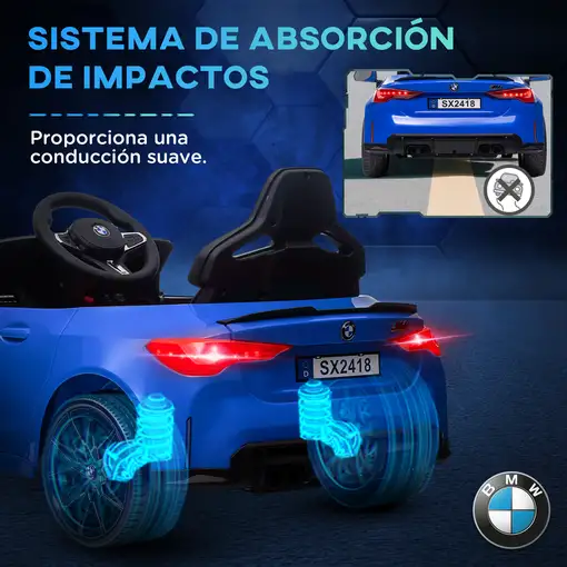 Coche Eléctrico para Niños BMW M4 con Mando a Distancia Azul AIYAPLAY