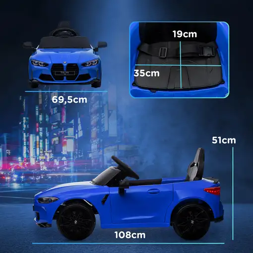 Coche Eléctrico para Niños BMW M4 con Mando a Distancia Azul AIYAPLAY
