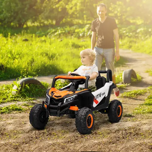 Coche Eléctrico para Niños 12V con 2 Motores Control Remoto Naranja AIYAPLAY