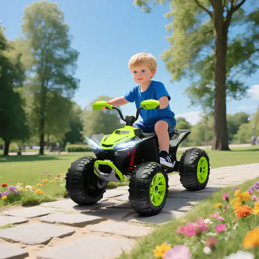 Quad Eléctrico para Niños de 3-8 Años 24V con 2 Motores Verde AIYAPLAY