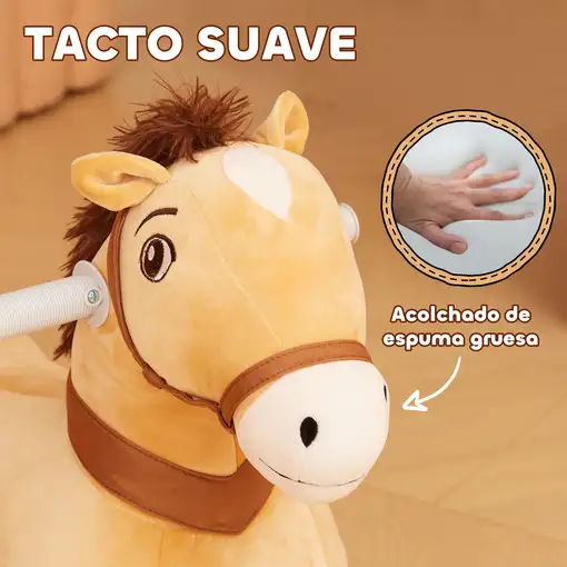 Caballo Eléctrico para Niños de 18 a 36 Meses Carga 25 kg Marrón AIYAPLAY