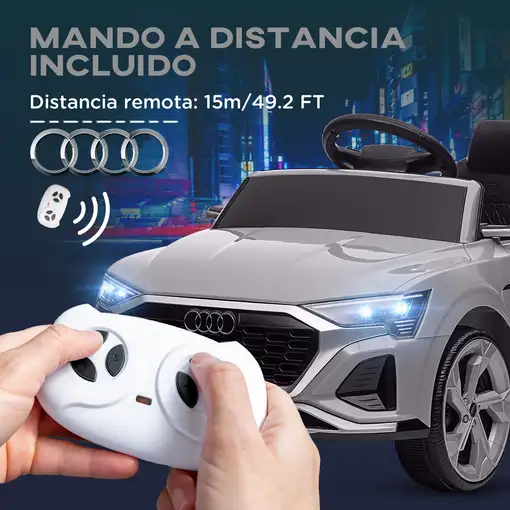 Coche Eléctrico para Niños de +3 Años Audi Q8 etron sportback Gris AIYAPLAY