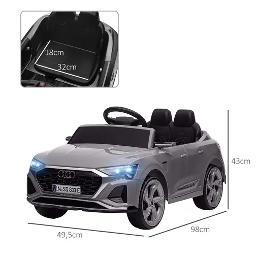 Coche Eléctrico para Niños de +3 Años Audi Q8 etron sportback Gris AIYAPLAY