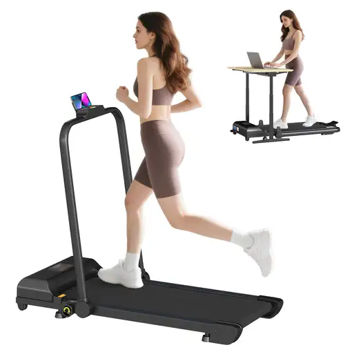 Cinta de Correr 2 en 1 Cinta de Andar Plegable 2,5 HP Negro HOMCOM Cinta de Correr 2 en 1 Cinta de Andar Plegable 2,5 HP Negro HOMCOM
