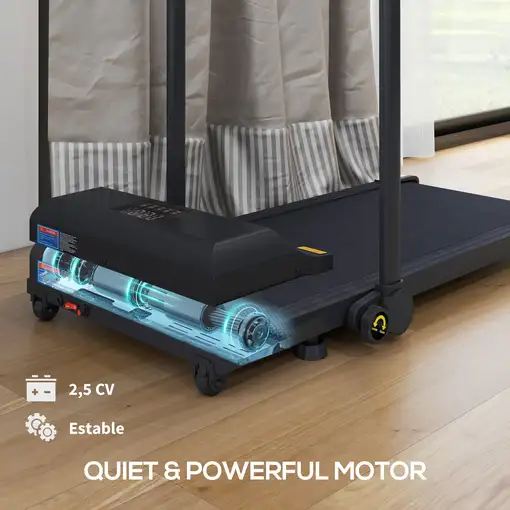 Cinta de Correr 2 en 1 Cinta de Andar Plegable 2,5 HP Negro HOMCOM