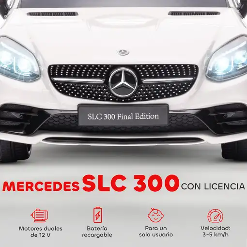 Coche Eléctrico Mercedes SLC 300 para Niños Mando a Distancia Blanco AIYAPLAY