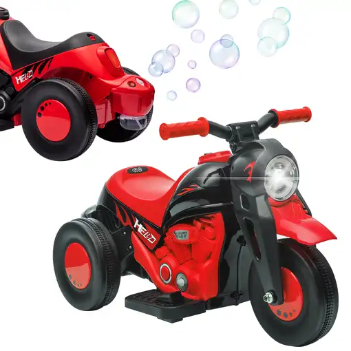 Moto Eléctrica Infantil 6V con Burbujas, Música y Luces 30 kg Rojo AIYAPLAY Moto Eléctrica Infantil 6V con Burbujas, Música y Luces 30 kg Rojo AIYAPLAY