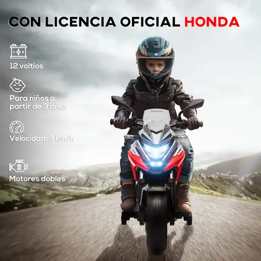 Moto Eléctrica para Niños de +3 Años con Licencia Honda Rojo AIYAPLAY