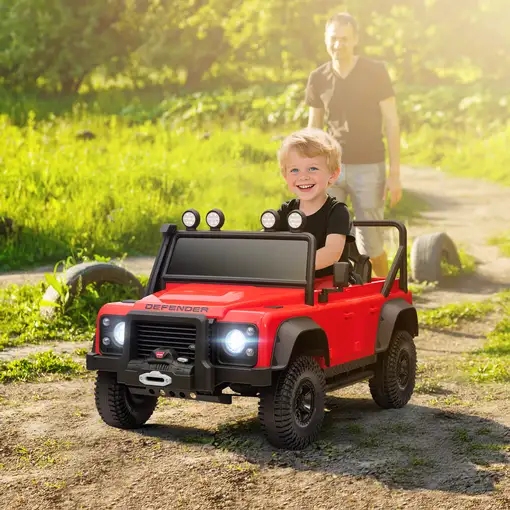 Coche Eléctrico para Niños con Licencia Land Rover 12V Rojo AIYAPLAY