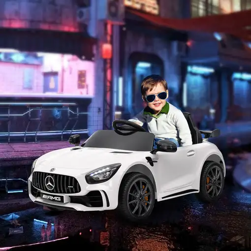 Coche Eléctrico para Niños de +3 Años Mercedes-Benz AMG GTR Blanco AIYAPLAY