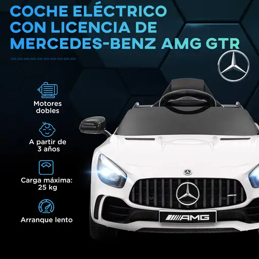 Coche Eléctrico para Niños de +3 Años Mercedes-Benz AMG GTR Blanco AIYAPLAY