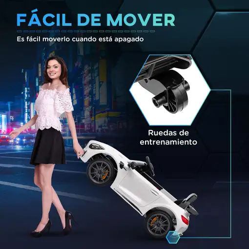 Coche Eléctrico para Niños de +3 Años Mercedes-Benz AMG GTR Blanco AIYAPLAY
