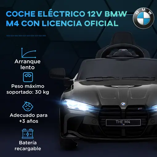 Coche Eléctrico para Niños BMW M4 con Mando a Distancia Negro AIYAPLAY