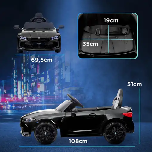 Coche Eléctrico para Niños BMW M4 con Mando a Distancia Negro AIYAPLAY
