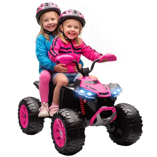 Quad Eléctrico para Niños de 3-8 Años 24V con 2 Motores Rosa AIYAPLAY Quad Eléctrico para Niños de 3-8 Años 24V con 2 Motores Rosa AIYAPLAY