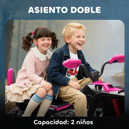 Quad Eléctrico para Niños de 3-8 Años 24V con 2 Motores Rosa AIYAPLAY