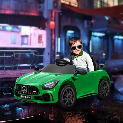 Coche Eléctrico para Niños de +3 Años Mercedes-Benz AMG GTR Verde AIYAPLAY