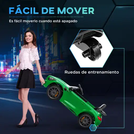 Coche Eléctrico para Niños de +3 Años Mercedes-Benz AMG GTR Verde AIYAPLAY
