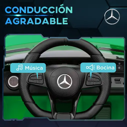 Coche Eléctrico para Niños de +3 Años Mercedes-Benz AMG GTR Verde AIYAPLAY
