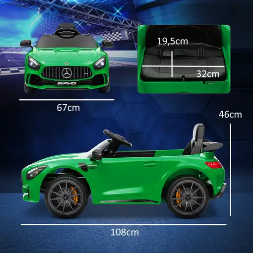 Coche Eléctrico para Niños de +3 Años Mercedes-Benz AMG GTR Verde AIYAPLAY