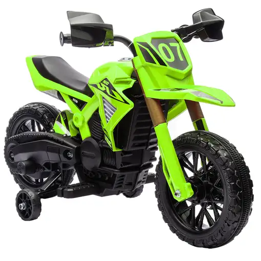 Moto Eléctrica para Niños de +3 Años Carga 30 kg Verde AIYAPLAY Moto Eléctrica para Niños de +3 Años Carga 30 kg Verde AIYAPLAY