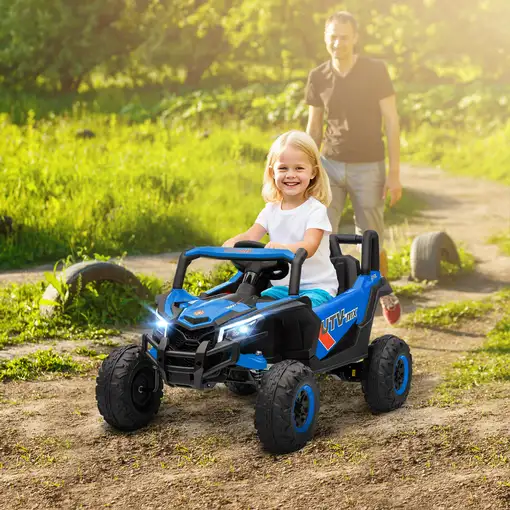 Coche Eléctrico para Niños 12V con 2 Motores Control Remoto Azul AIYAPLAY