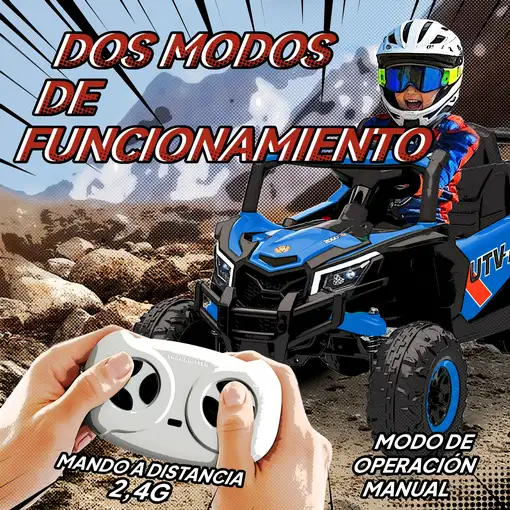 Coche Eléctrico para Niños 12V con 2 Motores Control Remoto Azul AIYAPLAY