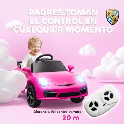 Coche Eléctrico para Niños con Licencia RUF CTR 3 Clubsport Rosa AIYAPLAY