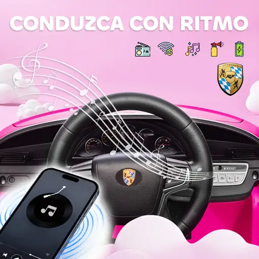 Coche Eléctrico para Niños con Licencia RUF CTR 3 Clubsport Rosa AIYAPLAY