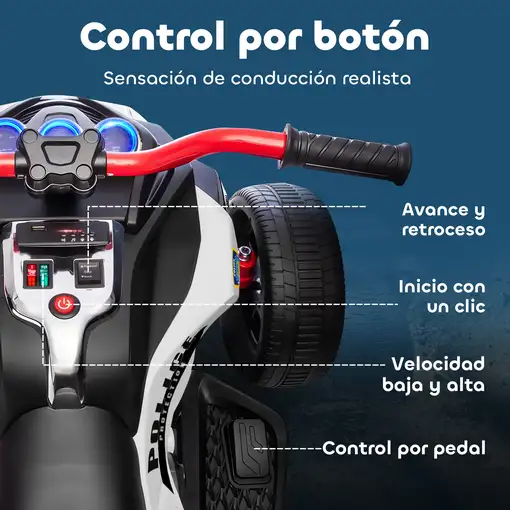 Quad Eléctrico para Niños con Doble Motor 12V Luces y Sonido Infantil AIYAPLAY