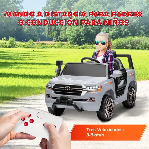 Coche Eléctrico para Niños de +3 Años Toyota LAND CRUISER Gris AIYAPLAY
