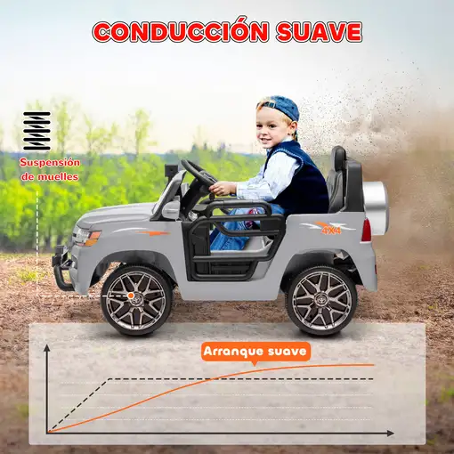 Coche Eléctrico para Niños de +3 Años Toyota LAND CRUISER Gris AIYAPLAY