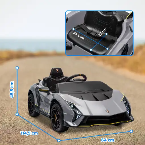 Coche Eléctrico para Niños de +3 Años Lamborghini Autentica Gris AIYAPLAY