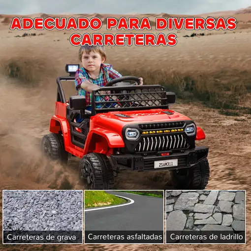 Coche Eléctrico para Niños de +3 Años con Mando a Distancia Rojo AIYAPLAY
