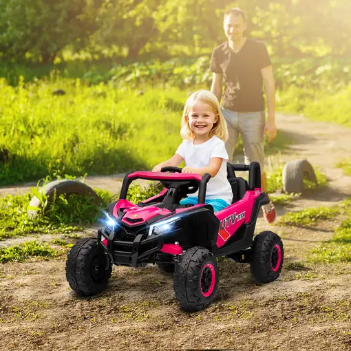 Coche Eléctrico para Niños 12V con 2 Motores Control Remoto Rosa AIYAPLAY