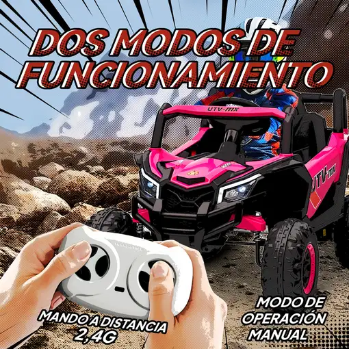Coche Eléctrico para Niños 12V con 2 Motores Control Remoto Rosa AIYAPLAY