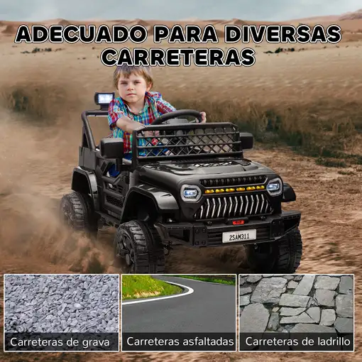 Coche Eléctrico para Niños de +3 Años con Mando a Distancia Negro AIYAPLAY
