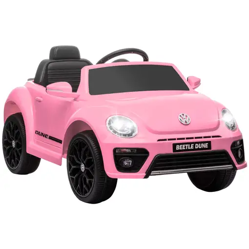 Coche Eléctrico para Niños de +3 Años Volkswagen Beetle Rosa AIYAPLAY