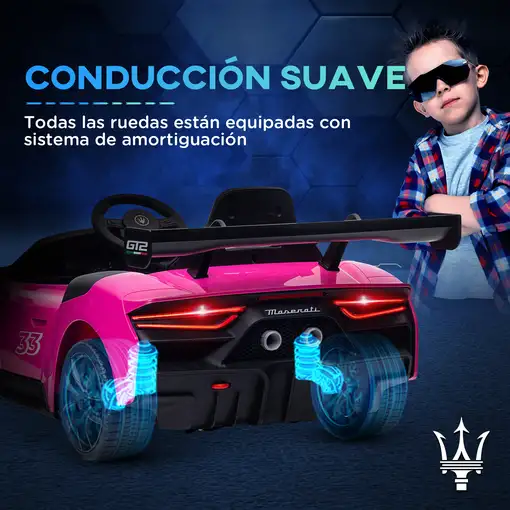 Coche Eléctrico para Niños de +3 Años Maserati GT2 Rosa AIYAPLAY