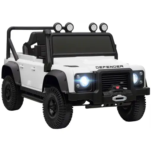Coche Eléctrico para Niños con Licencia Land Rover 12V Blanco AIYAPLAY