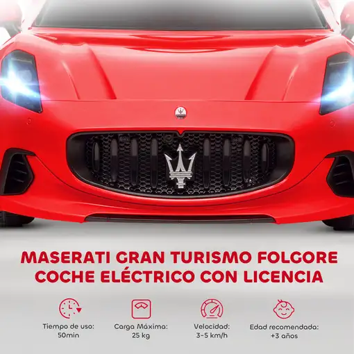 Coche Eléctrico para Niños Maserati Gran Turismo Folgore Rojo AIYAPLAY