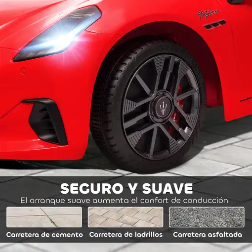 Coche Eléctrico para Niños Maserati Gran Turismo Folgore Rojo AIYAPLAY
